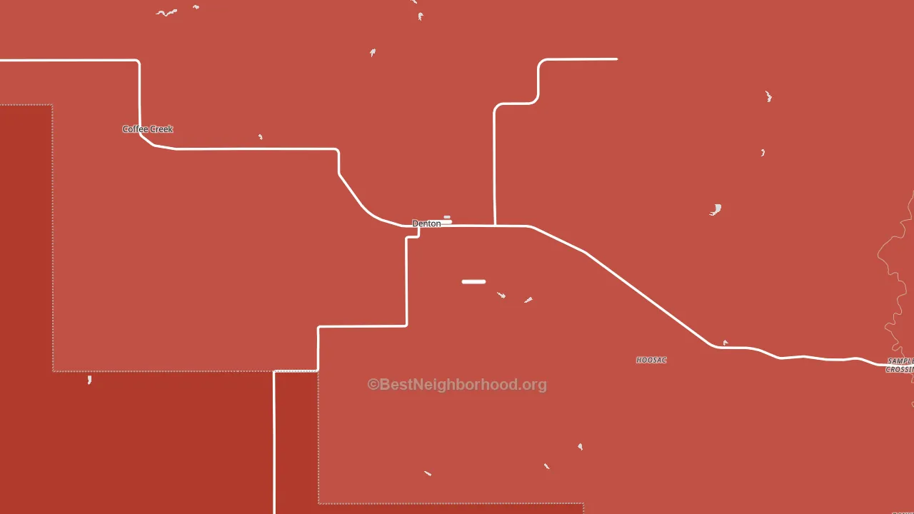 Denton, MT block-group political-lean map