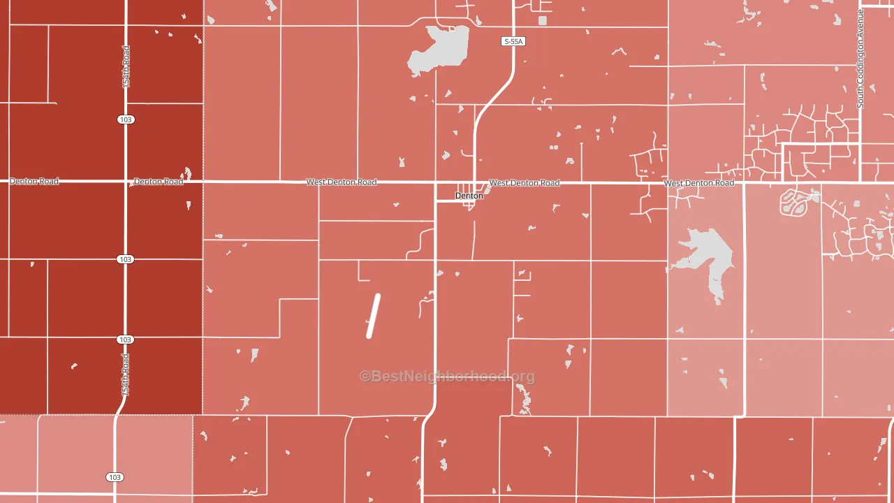 Denton, NE block-group political-lean map