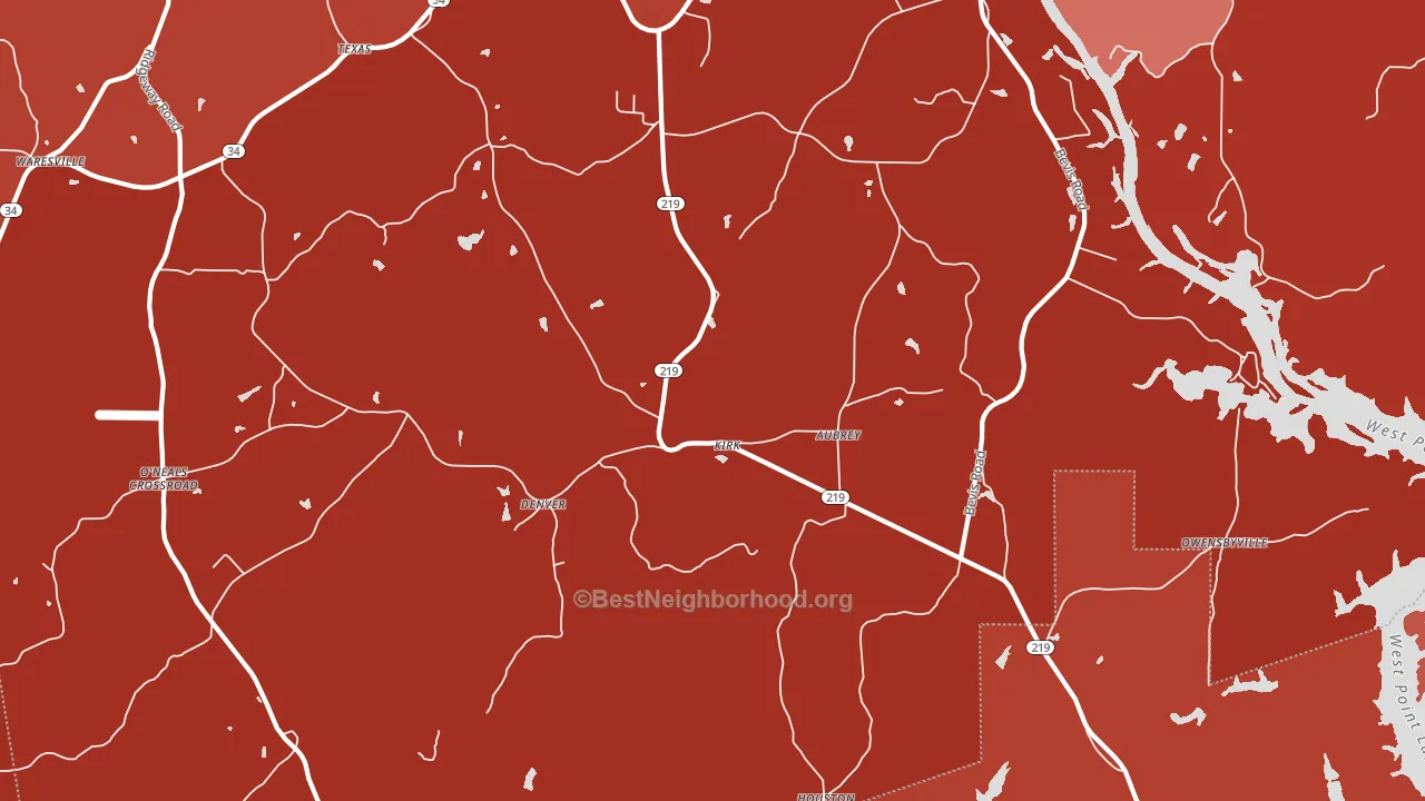 Denver, GA block-group political-lean map