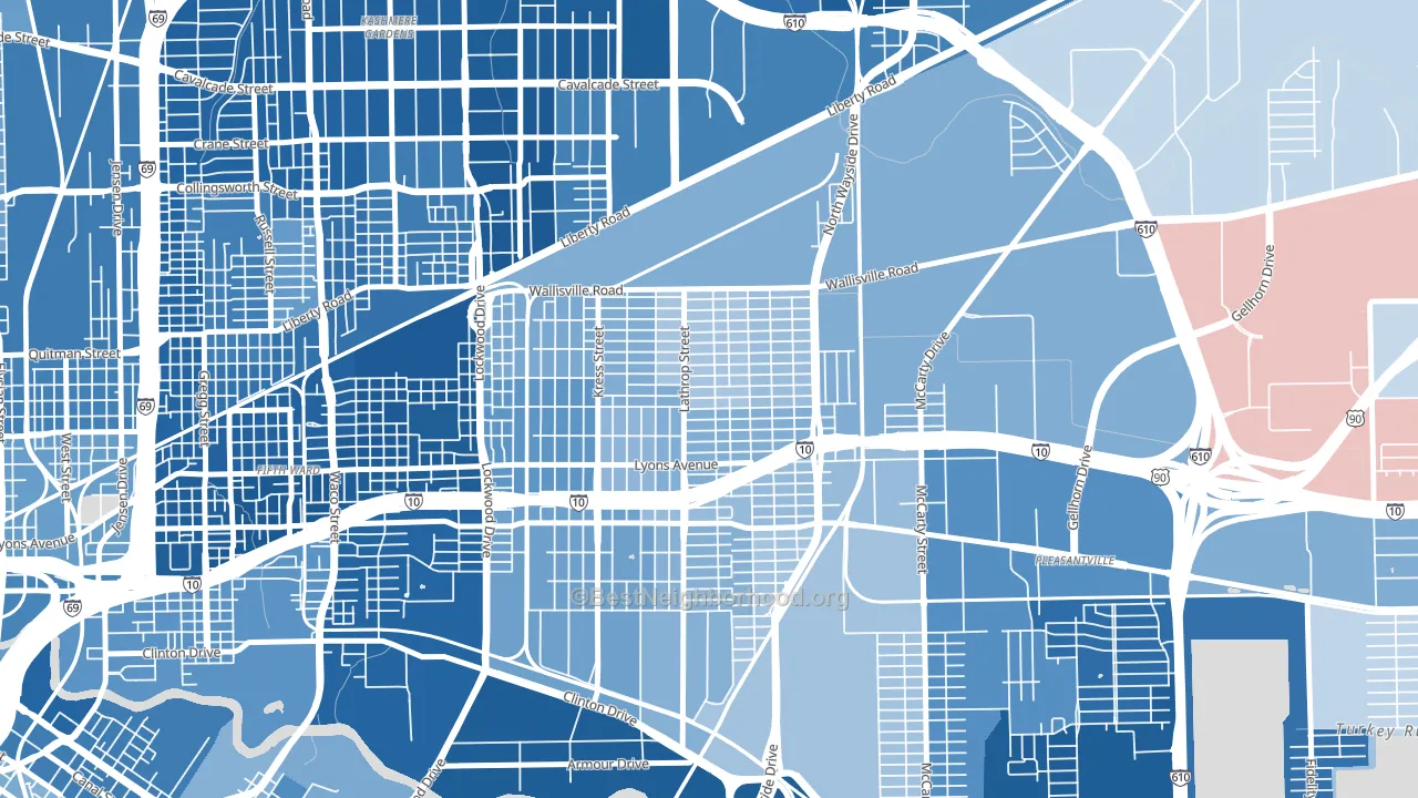 Denver Harbor-Port Houston, Houston, TX block-group political-lean map