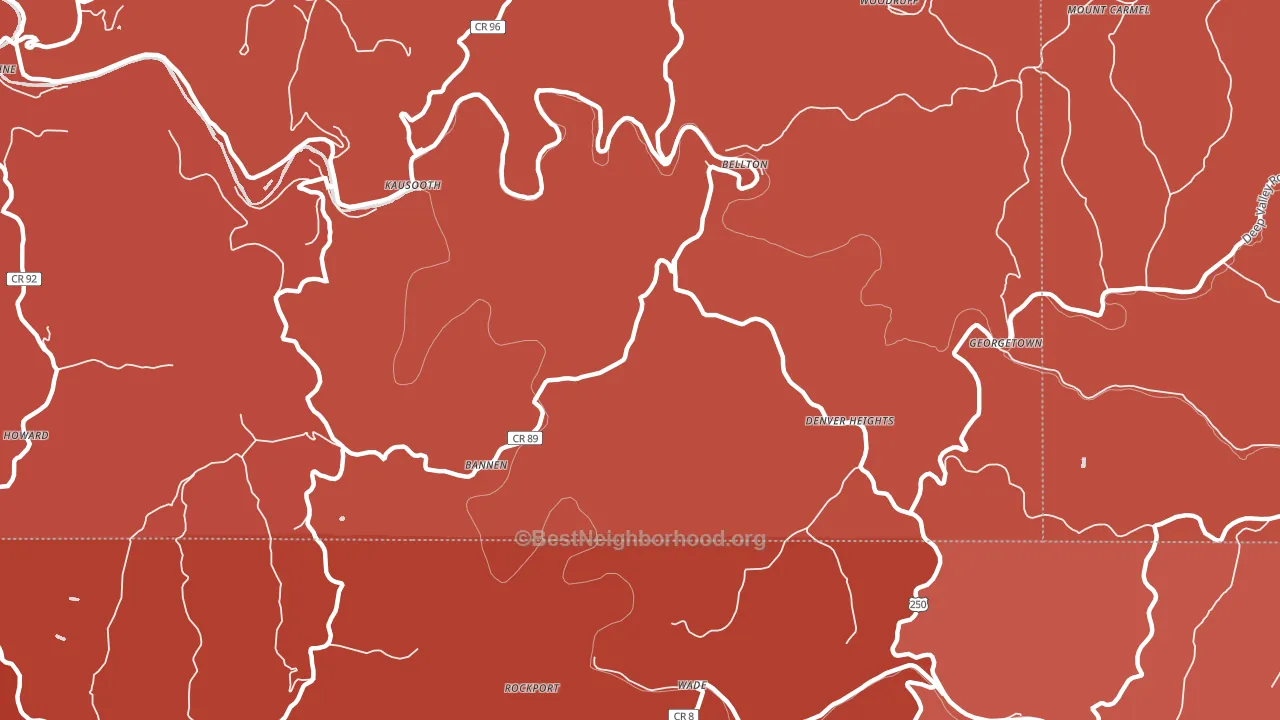 Denver Heights, WV block-group political-lean map