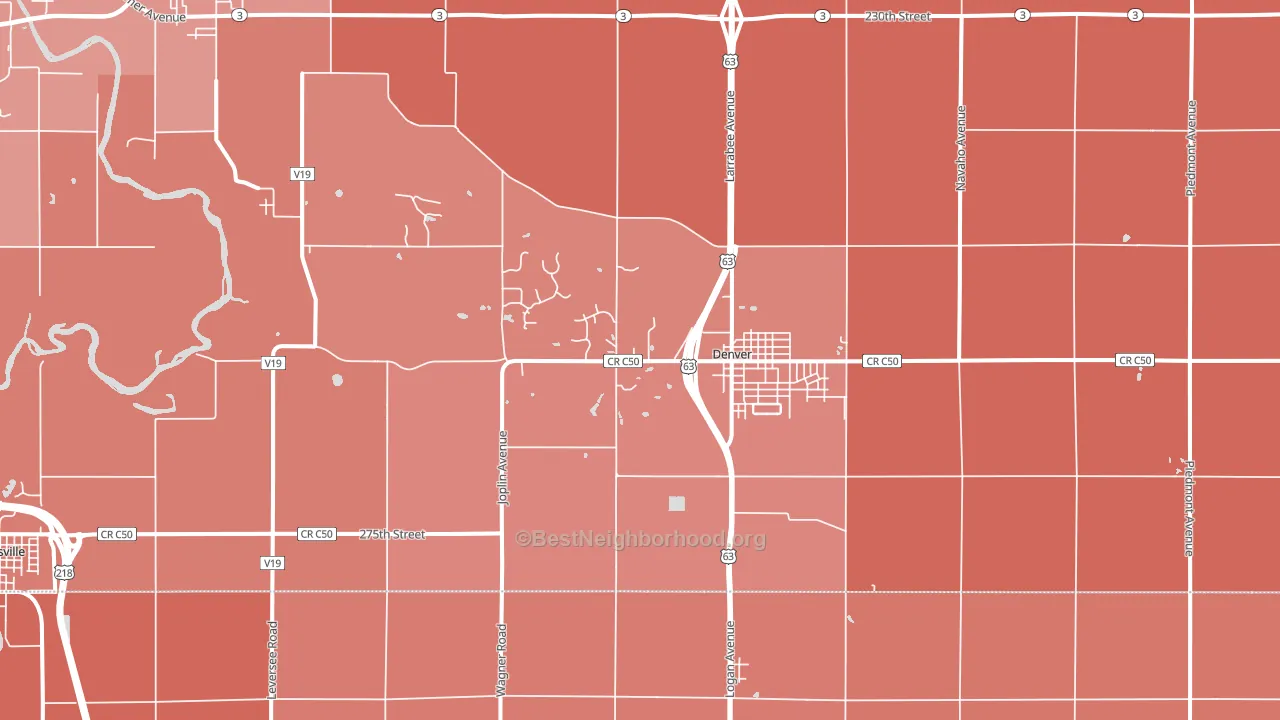 Denver, IA block-group political-lean map