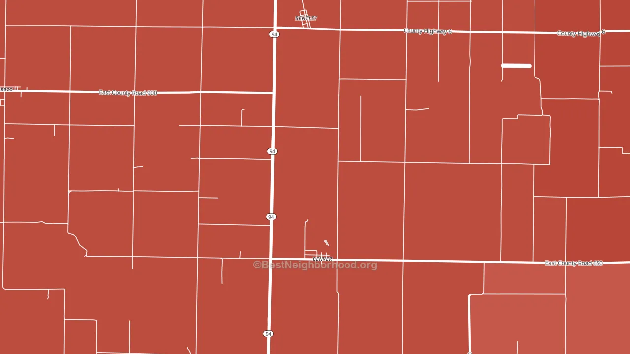 Denver, IL block-group political-lean map