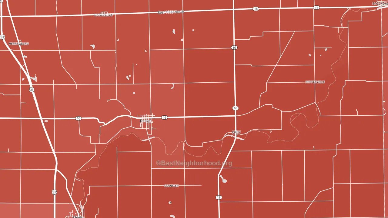 Denver, IN block-group political-lean map