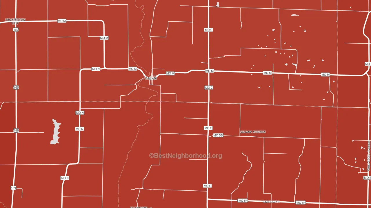 Denver, MO block-group political-lean map
