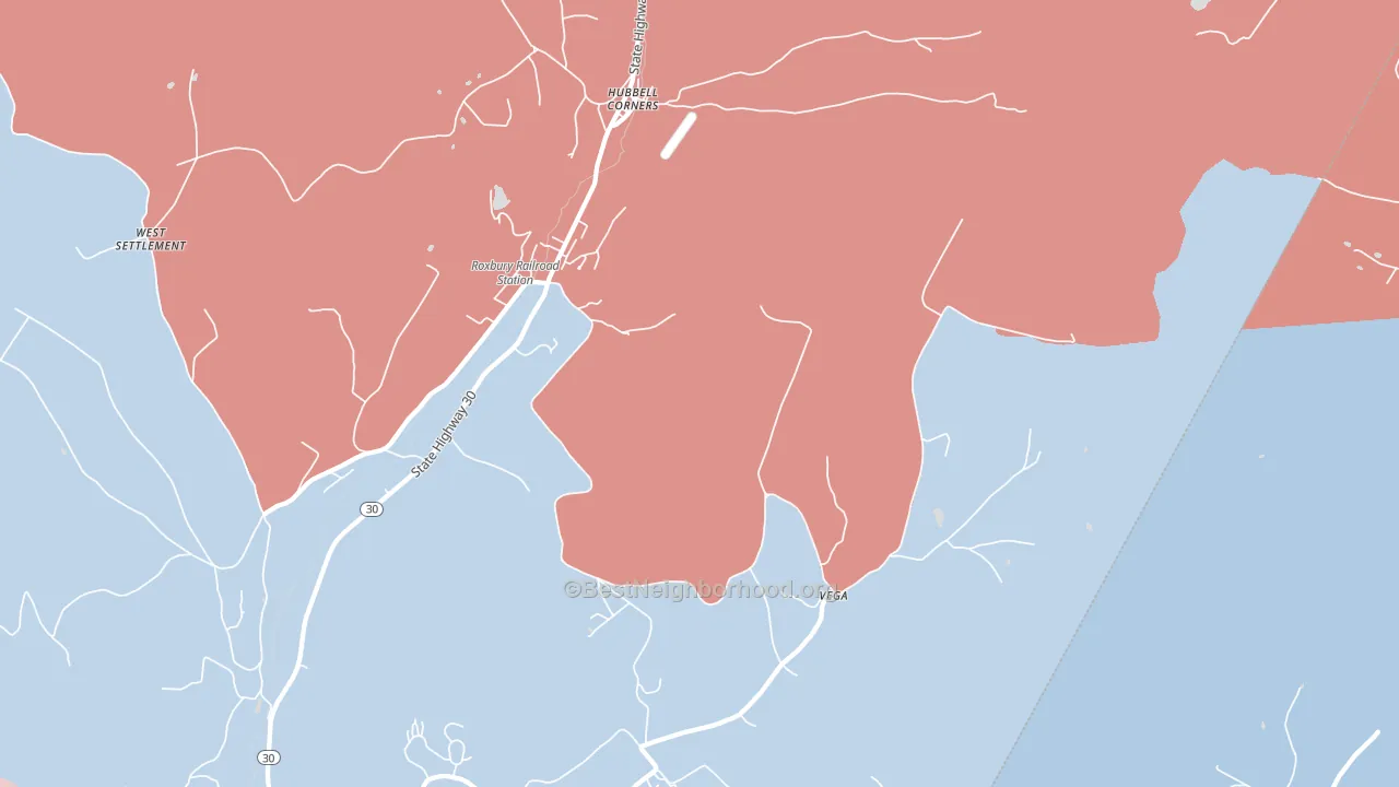 Denver, NY block-group political-lean map