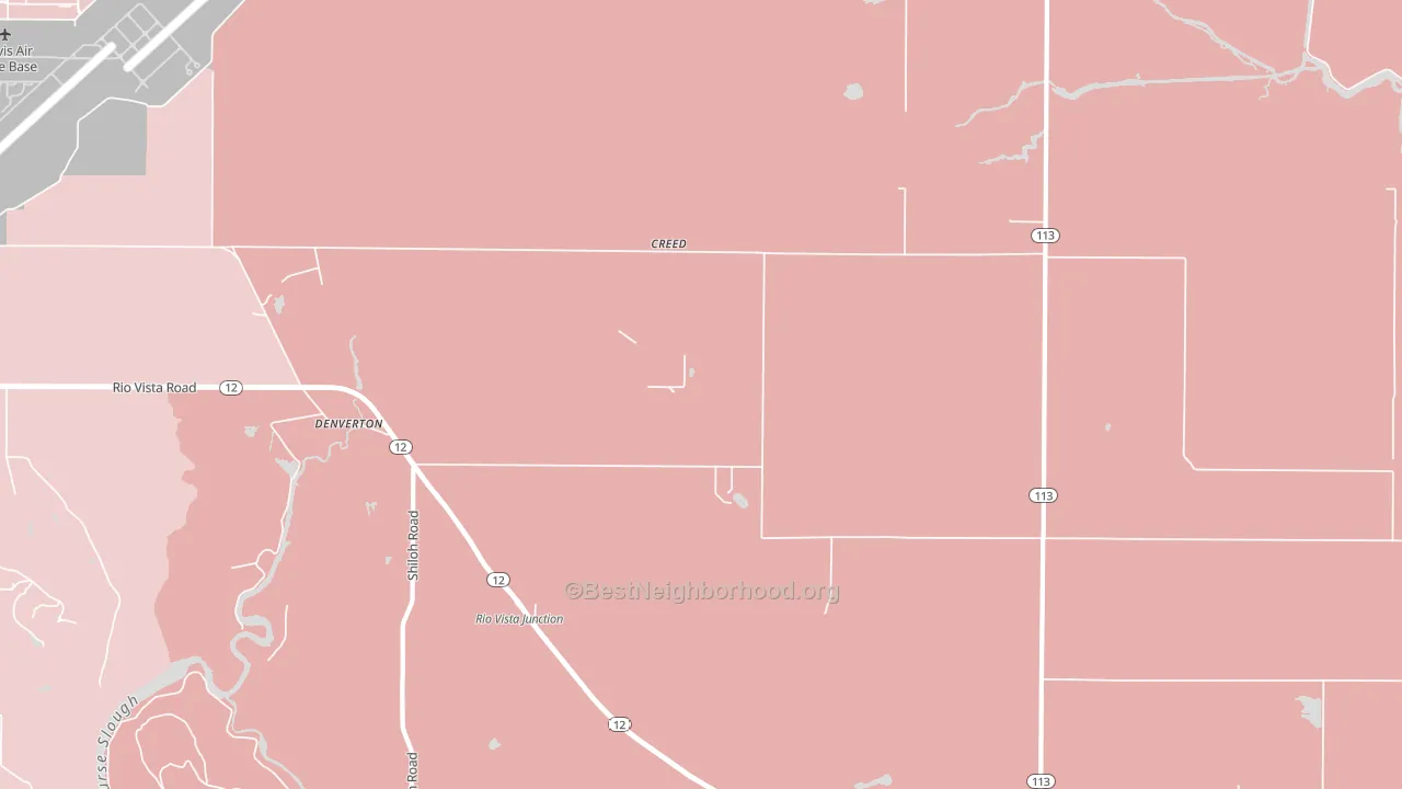 Denverton, CA block-group political-lean map