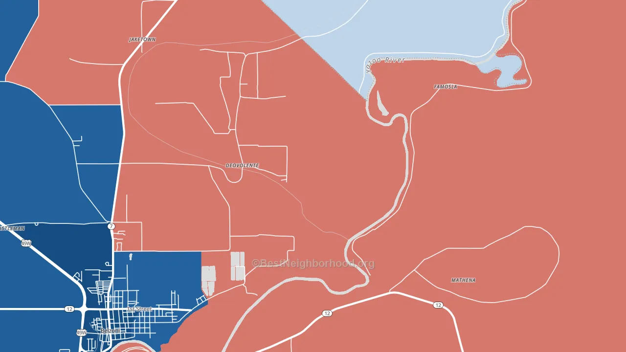 Deovolente, MS block-group political-lean map