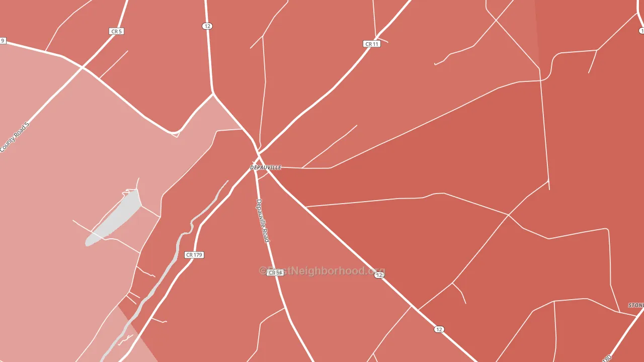 Depauville, NY block-group political-lean map