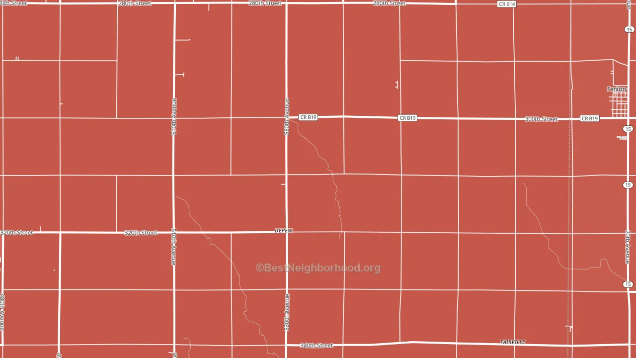 DePew, IA block-group political-lean map