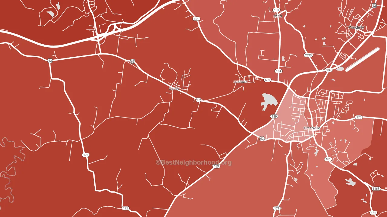 Depoy, KY block-group political-lean map