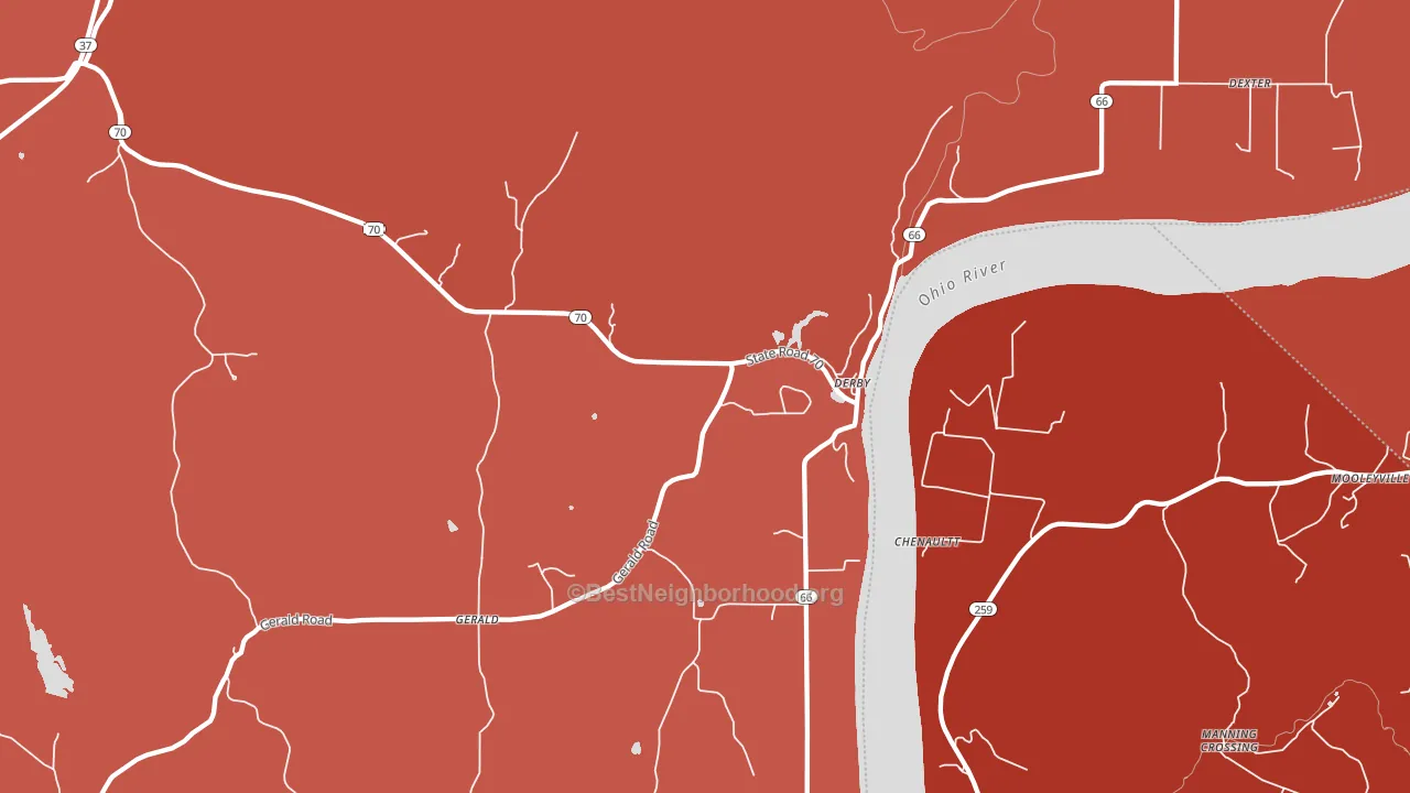 Derby, IN block-group political-lean map