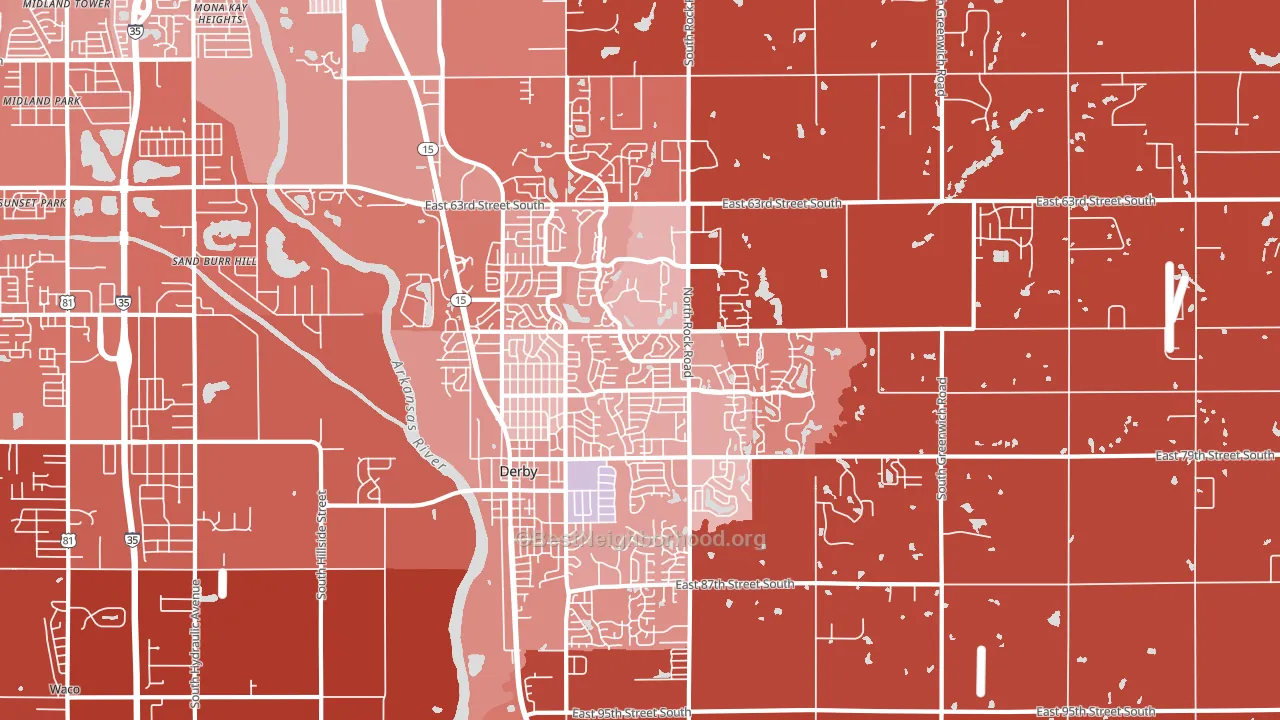 Derby, KS block-group political-lean map