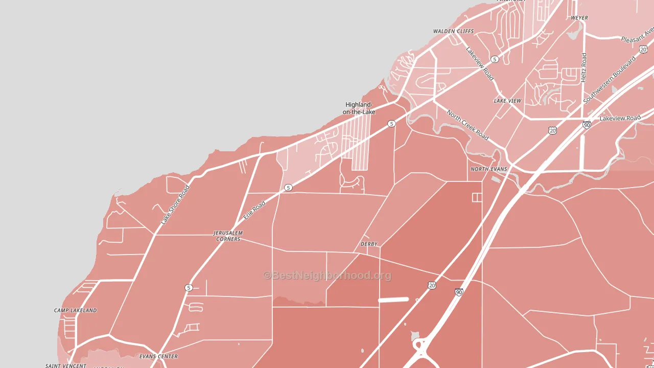 Derby, NY block-group political-lean map