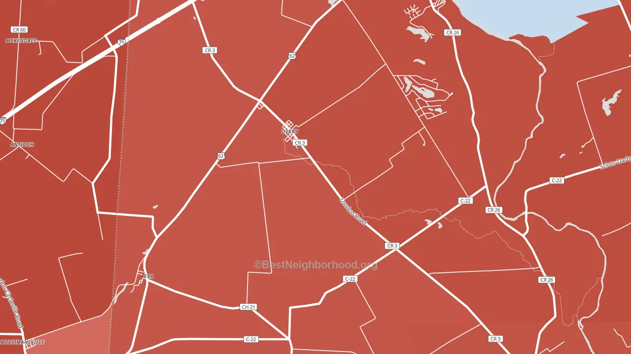 Derby, OH block-group political-lean map