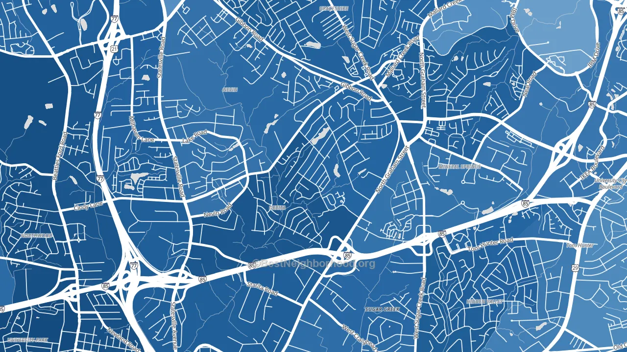 Derita-Statesville, Charlotte, NC block-group political-lean map