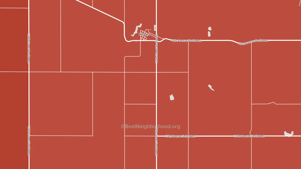 Des Lacs, ND block-group political-lean map