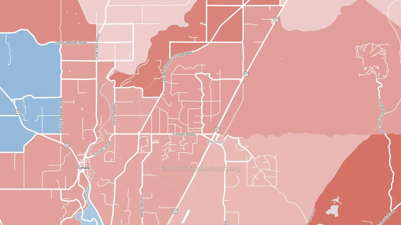 Deschutes Junction, OR block-group political-lean map
