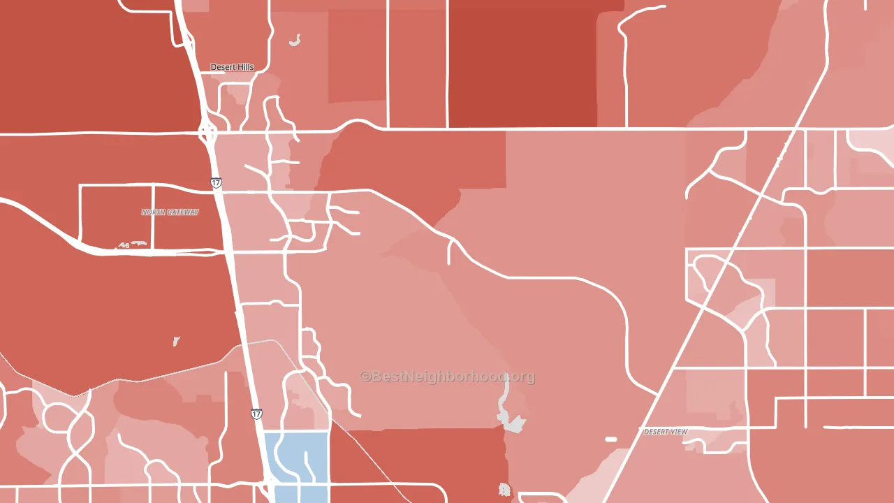 Desert Hills, Cave Creek, AZ block-group political-lean map