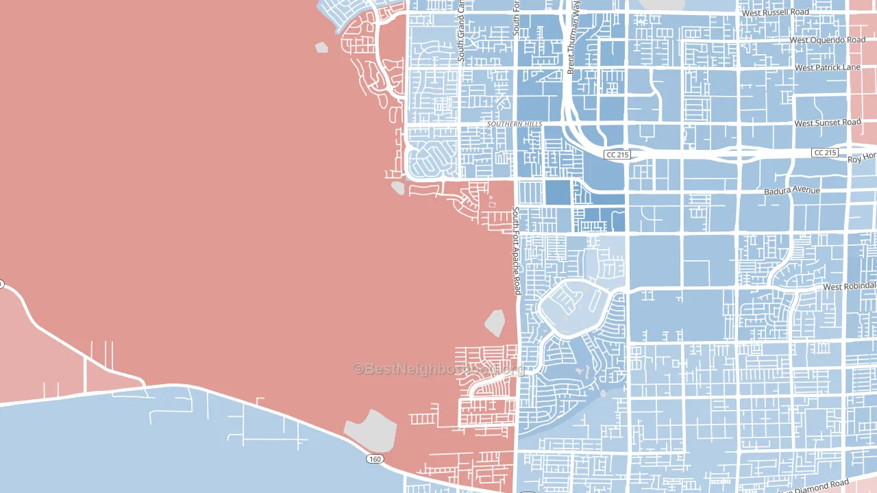 Desert Hills, Las Vegas, NV block-group political-lean map
