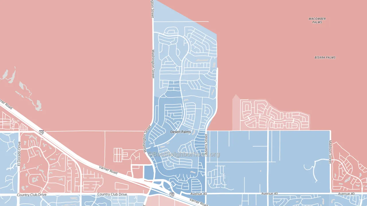 Desert Palms, CA block-group political-lean map