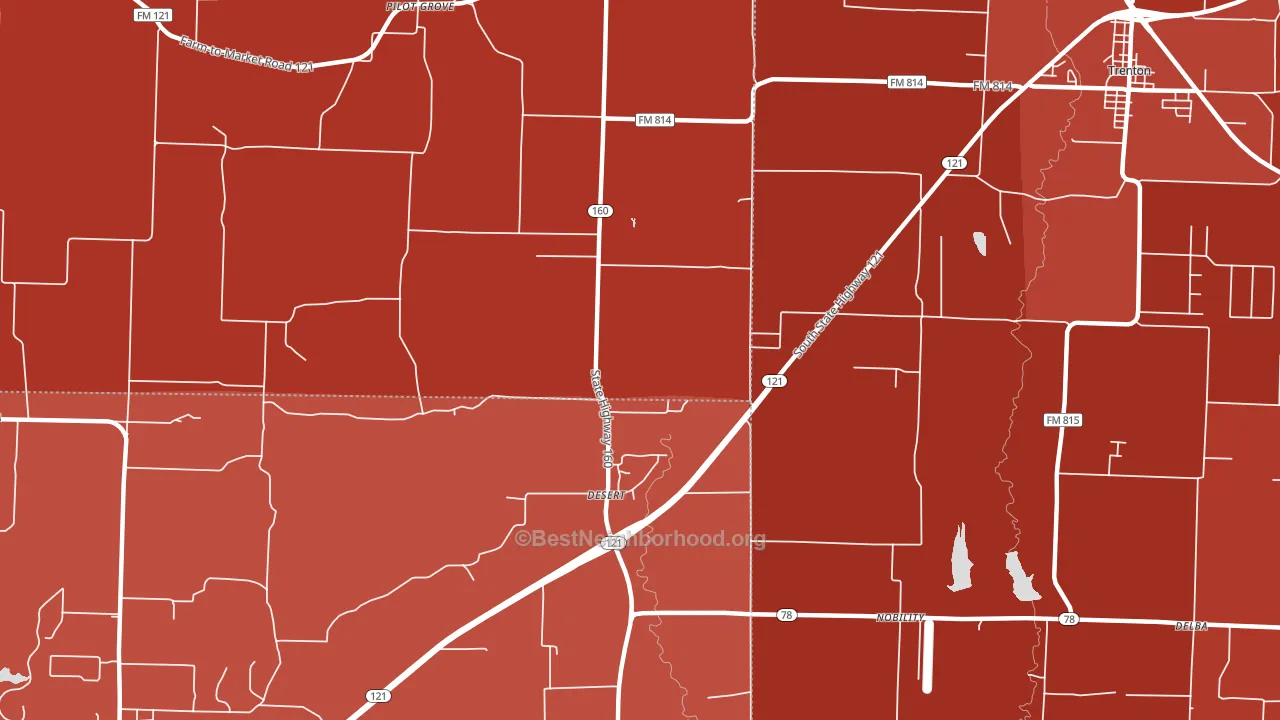 Desert, TX block-group political-lean map