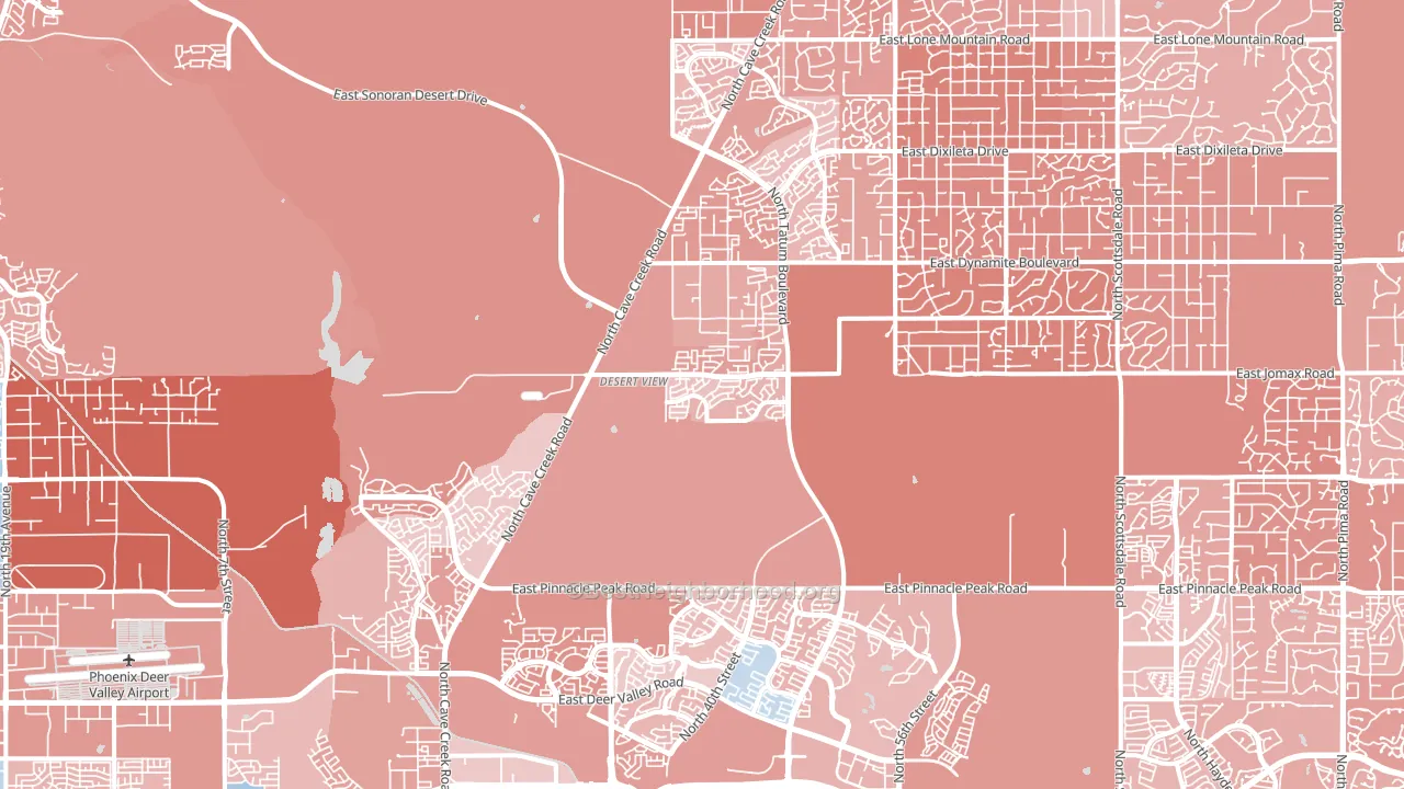 Desert View, Phoenix, AZ block-group political-lean map