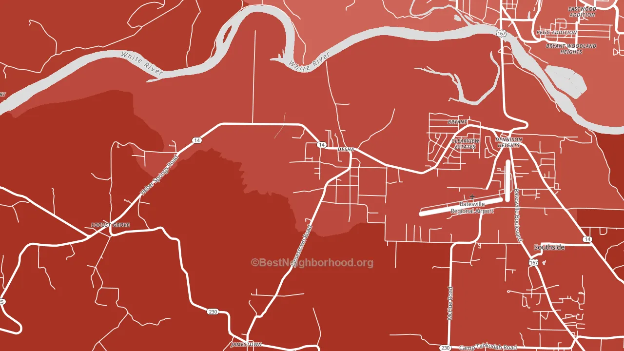 Desha, AR block-group political-lean map