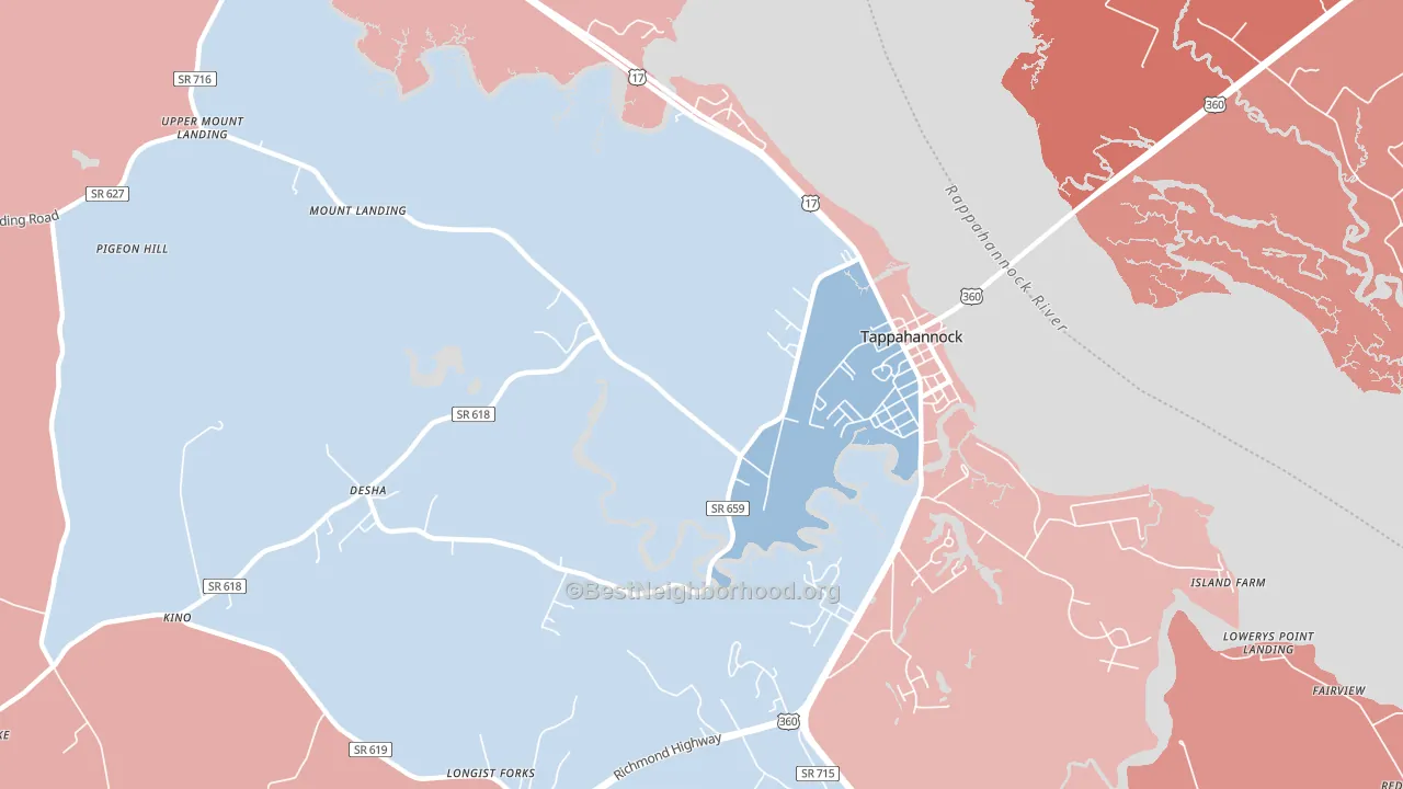 Desha, VA block-group political-lean map