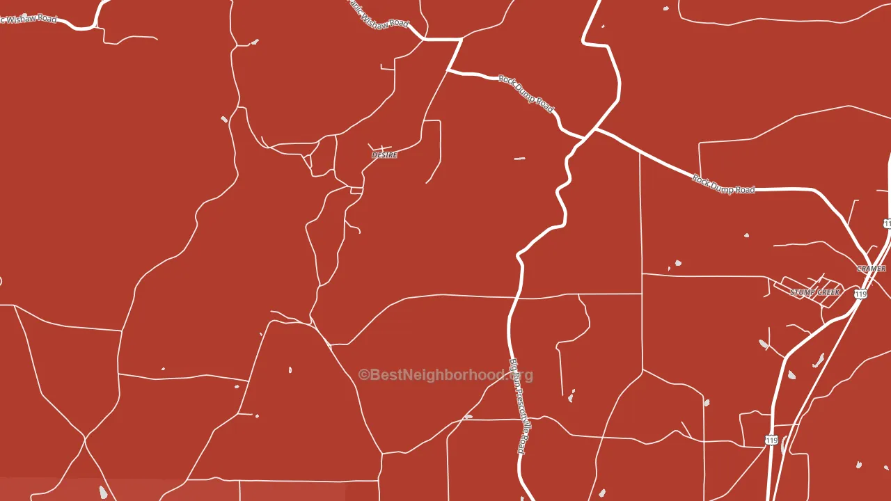 Desire, PA block-group political-lean map