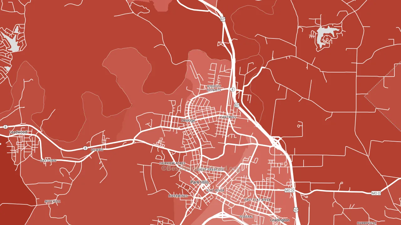 Desloge, MO block-group political-lean map