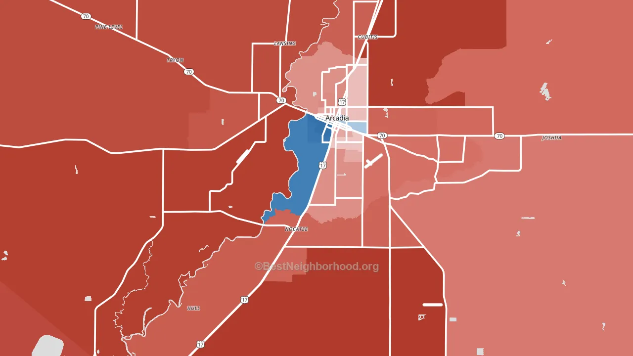 DeSoto County, FL block-group political-lean map