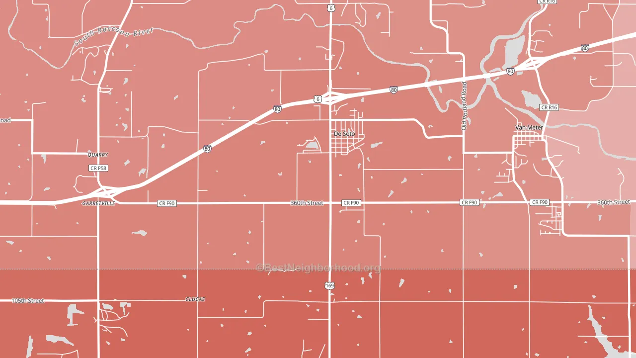 DeSoto, IA block-group political-lean map