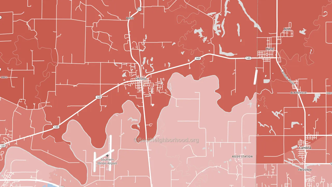 DeSoto, IL block-group political-lean map
