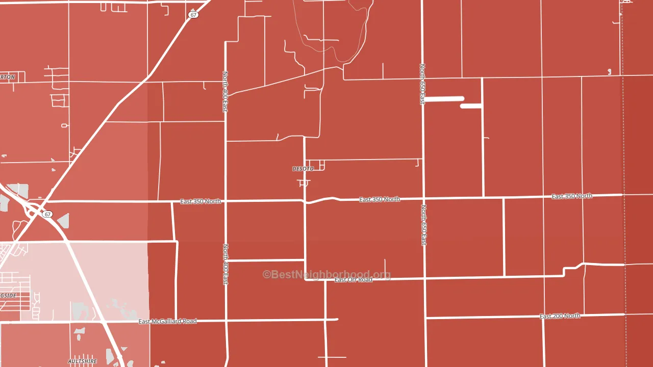 DeSoto, IN block-group political-lean map