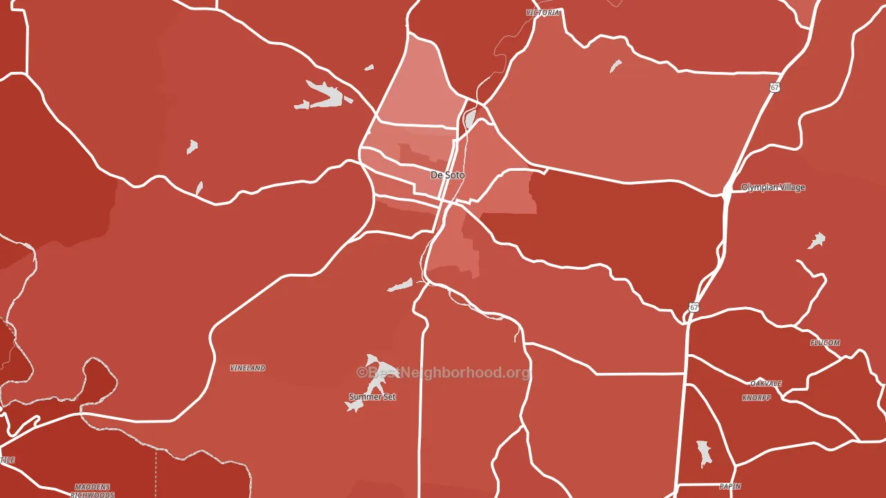 DeSoto, MO block-group political-lean map