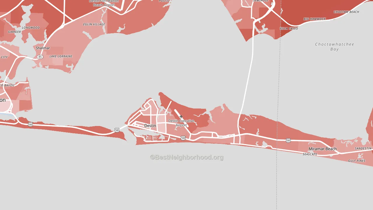 Destin, FL block-group political-lean map