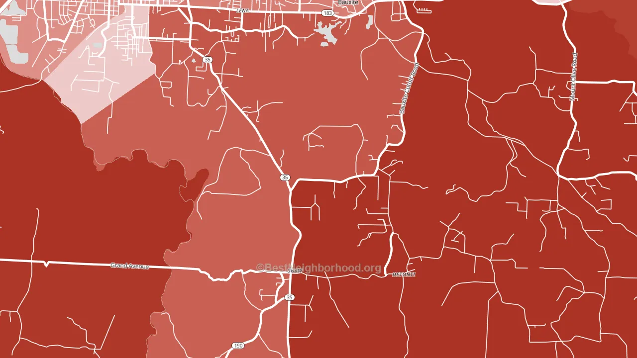 Detonti, AR block-group political-lean map