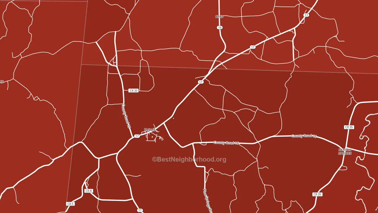 Detroit, AL block-group political-lean map