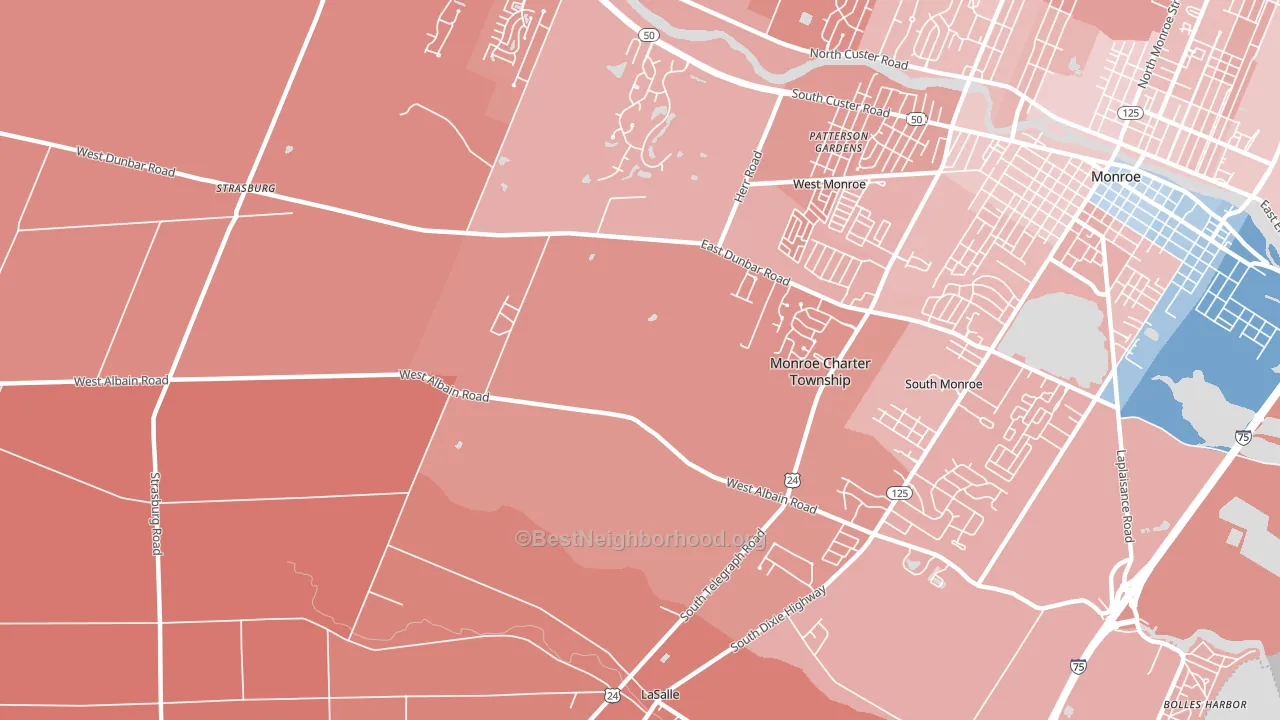 Detroit Beach, MI block-group political-lean map