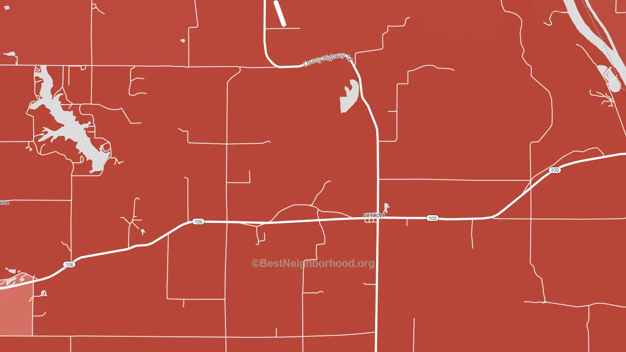 Detroit, IL block-group political-lean map