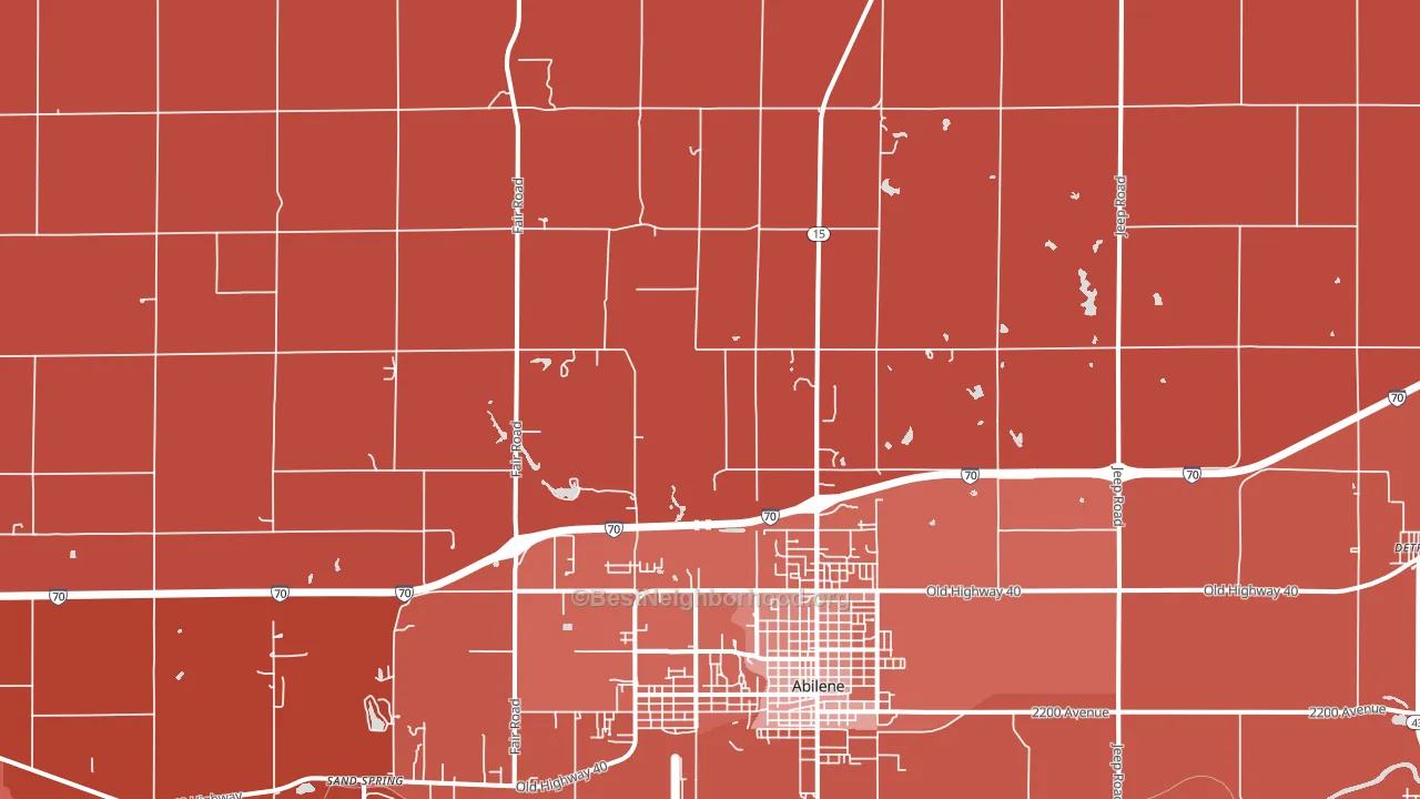 Detroit, KS block-group political-lean map