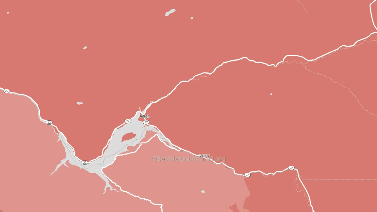 Detroit, OR block-group political-lean map