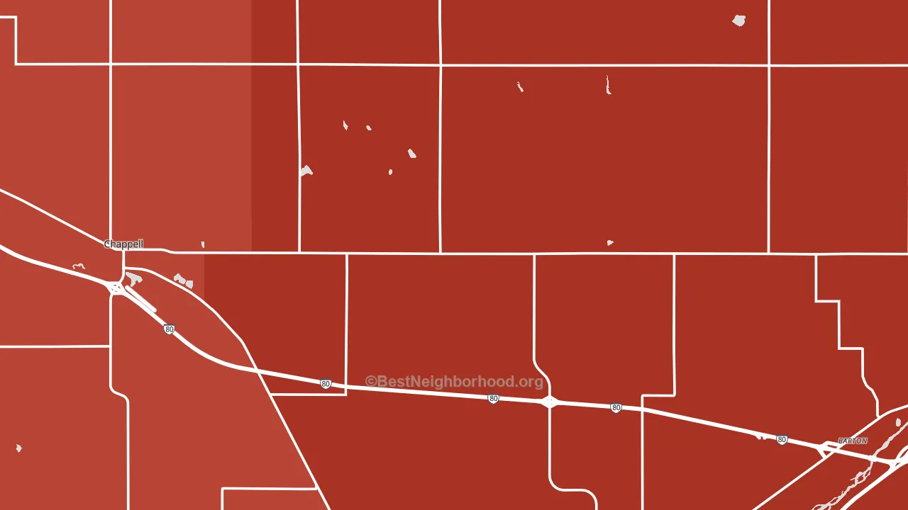 Deuel County, NE block-group political-lean map