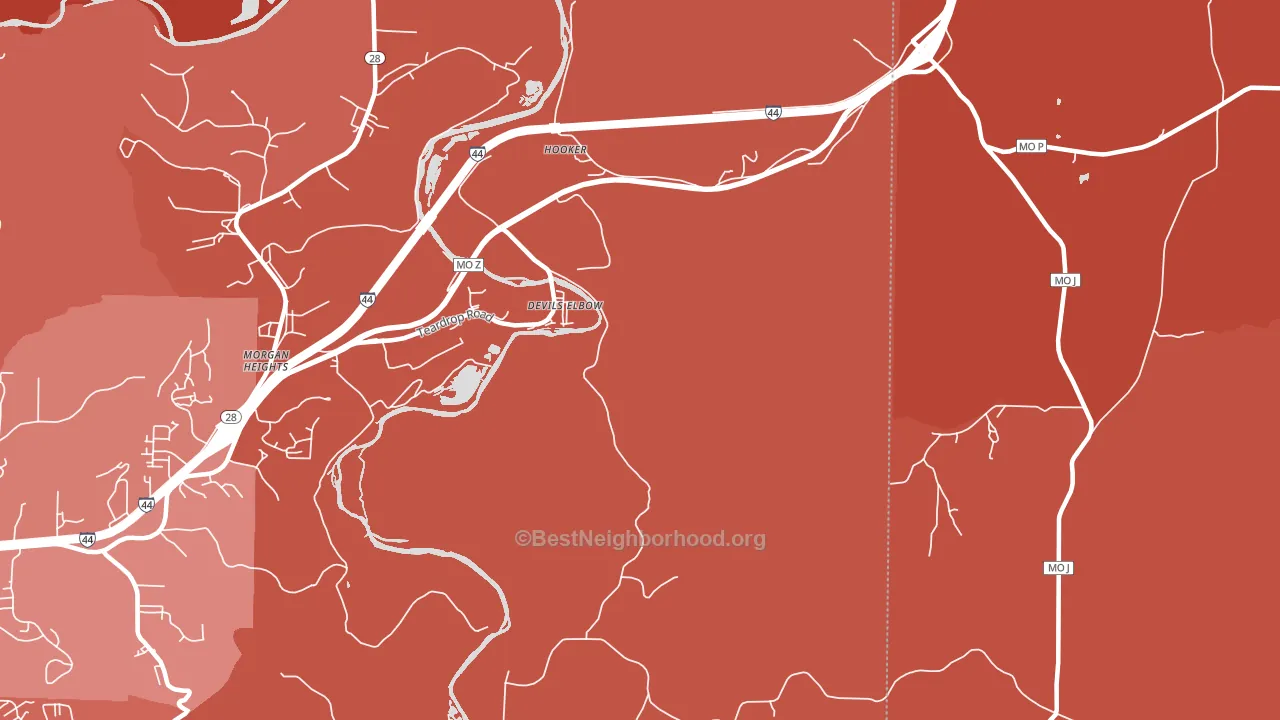 Devils Elbow, MO block-group political-lean map