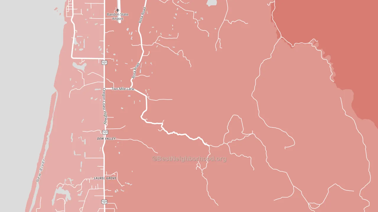 Dew Valley, OR block-group political-lean map
