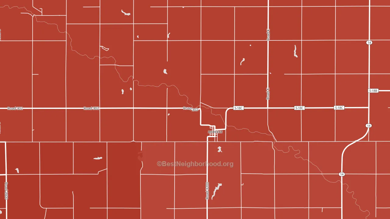 Deweese, NE block-group political-lean map