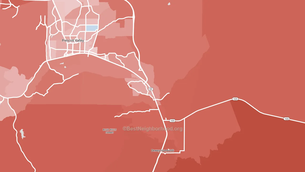Dewey, AZ block-group political-lean map