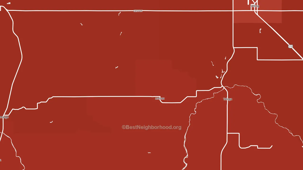 Dewey County, OK block-group political-lean map