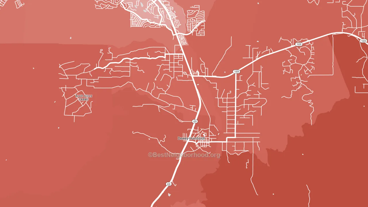 Dewey-Humboldt, AZ block-group political-lean map